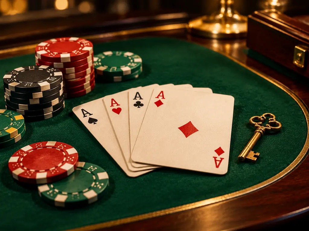 Kartu dan kunci akses akun kasino win33 di meja hijau